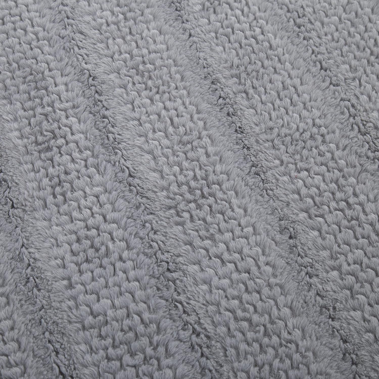 Tache Grey Faux Fur Throw Blanket, Super Soft Fluffy, cuddly and cozy gray throw blanket with sherpa back 