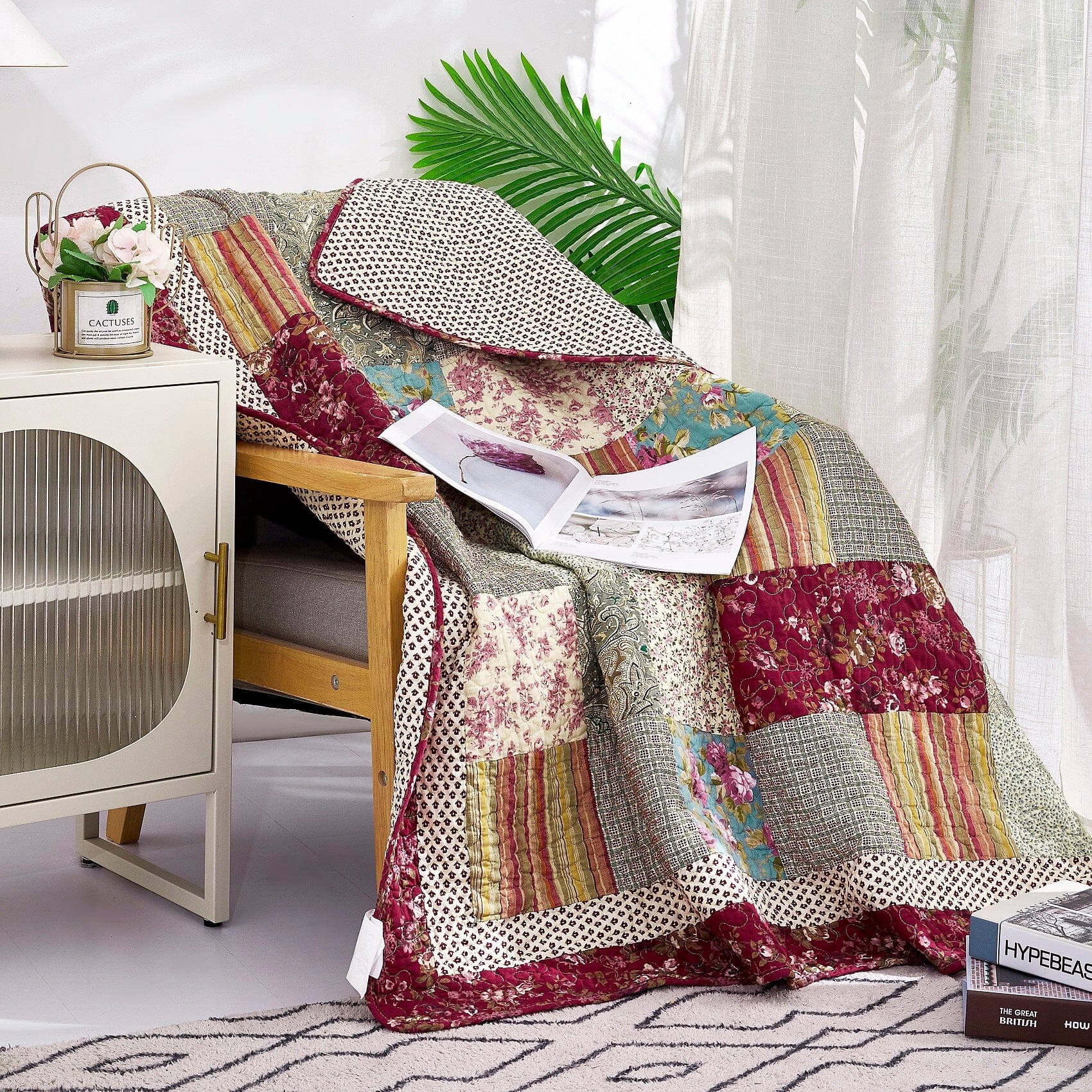 Patchwork quilted online throw