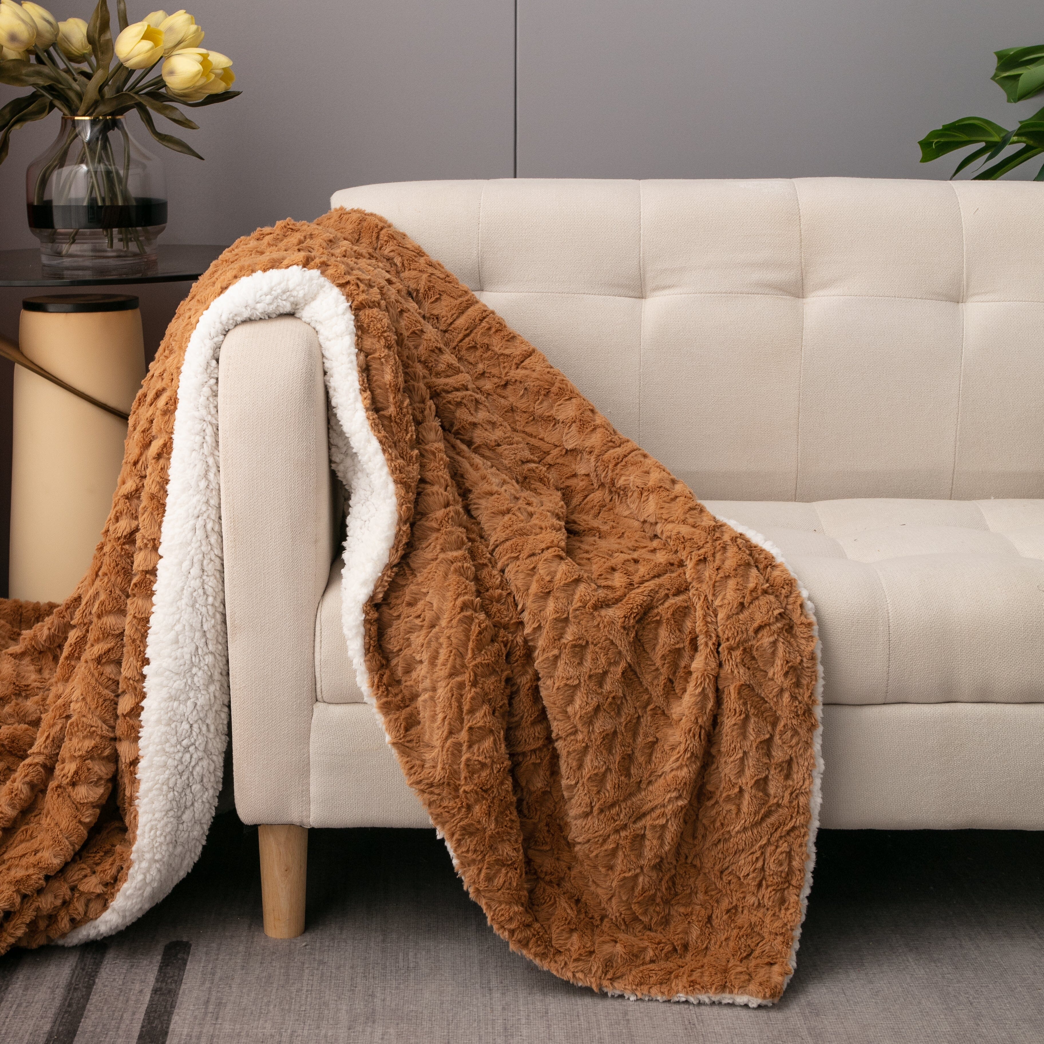 Caramel colored 2025 throw blanket