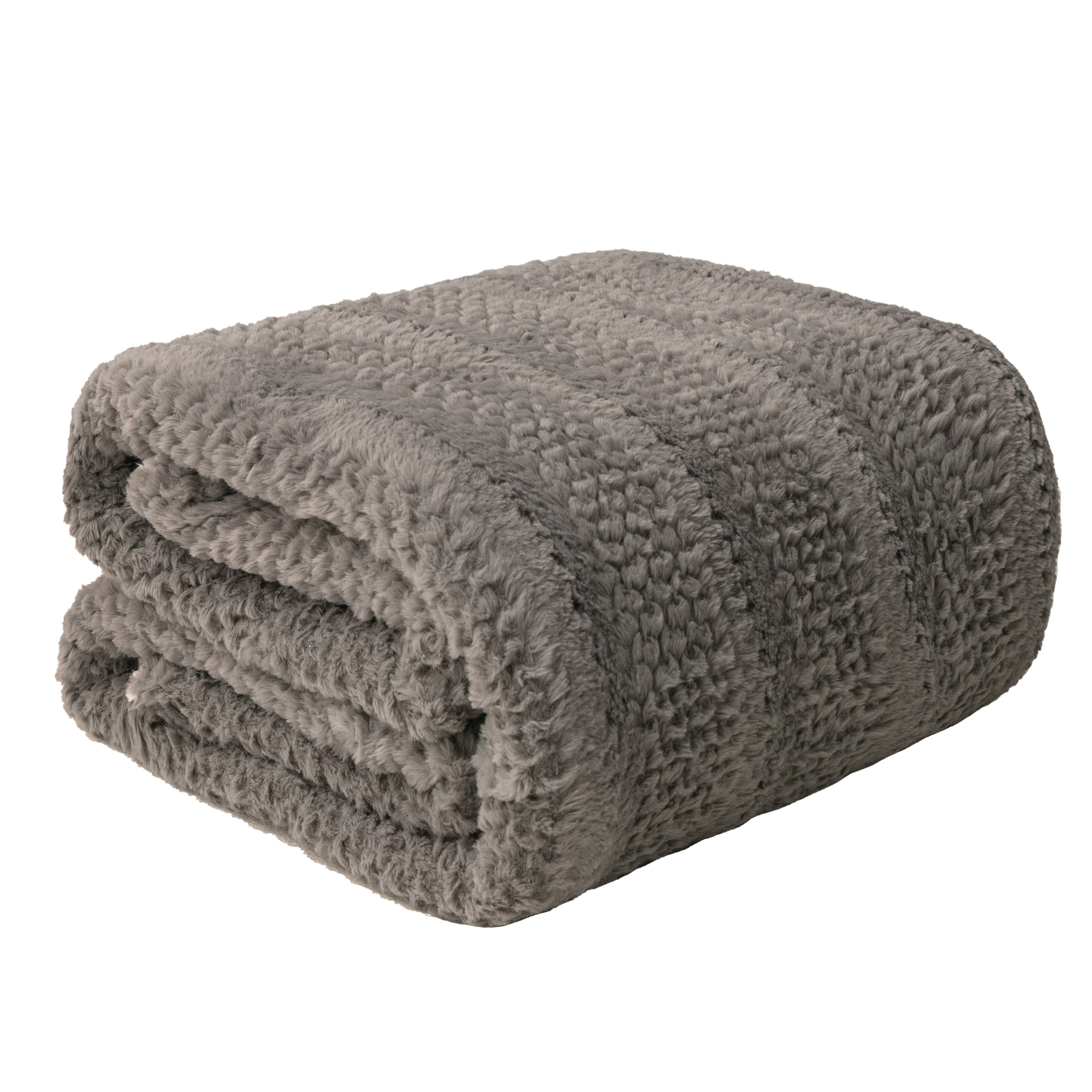 Grey textured best sale throw blanket