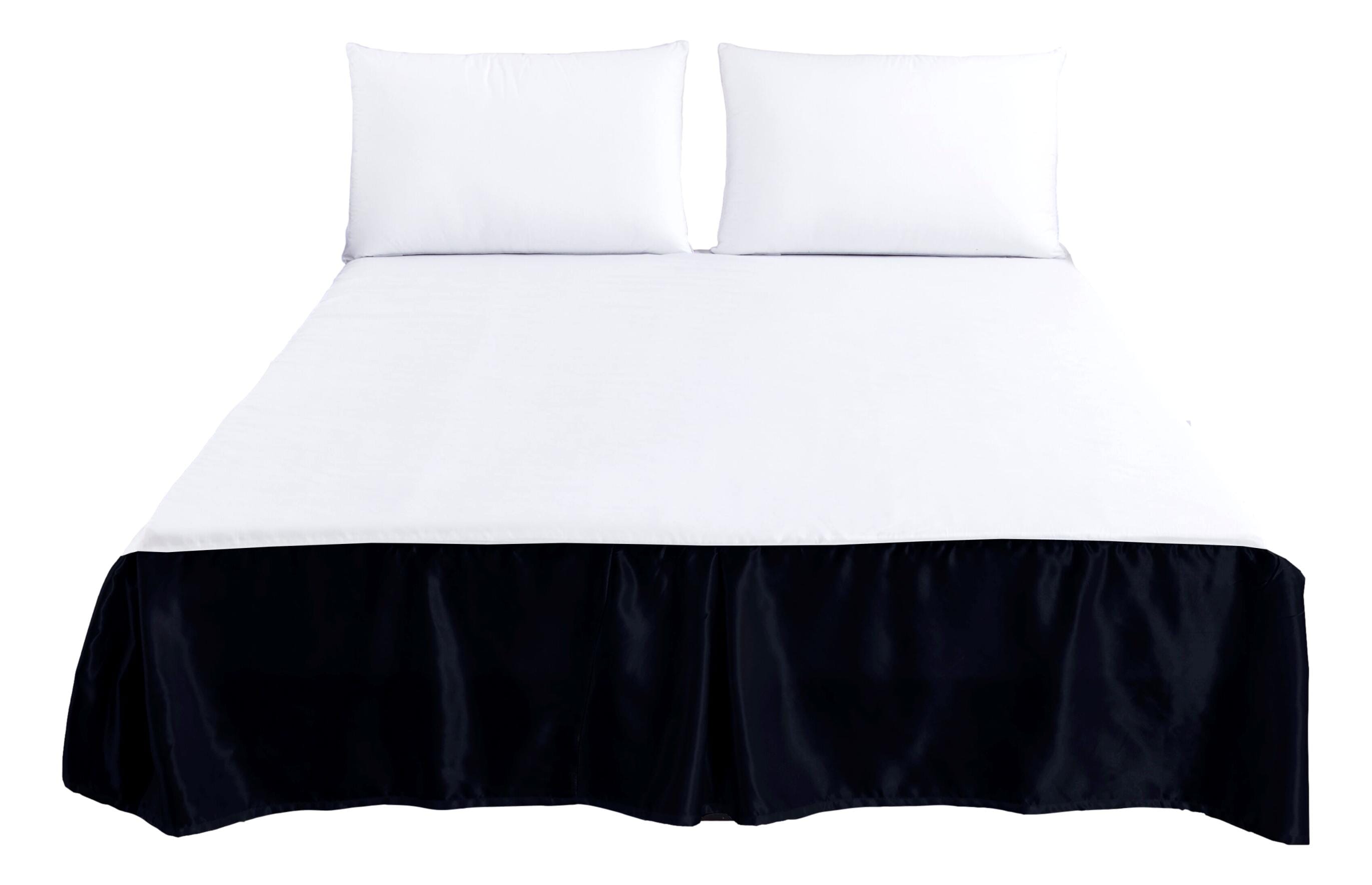 Black satin 2024 bed skirt