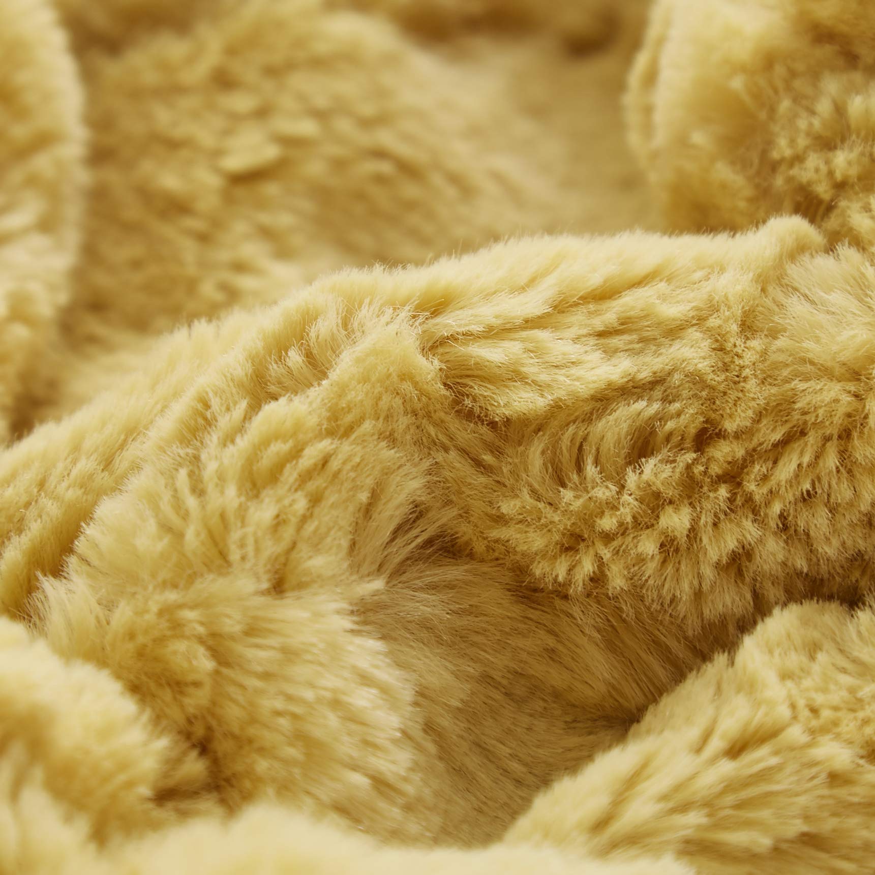 Yellow faux fur online blanket