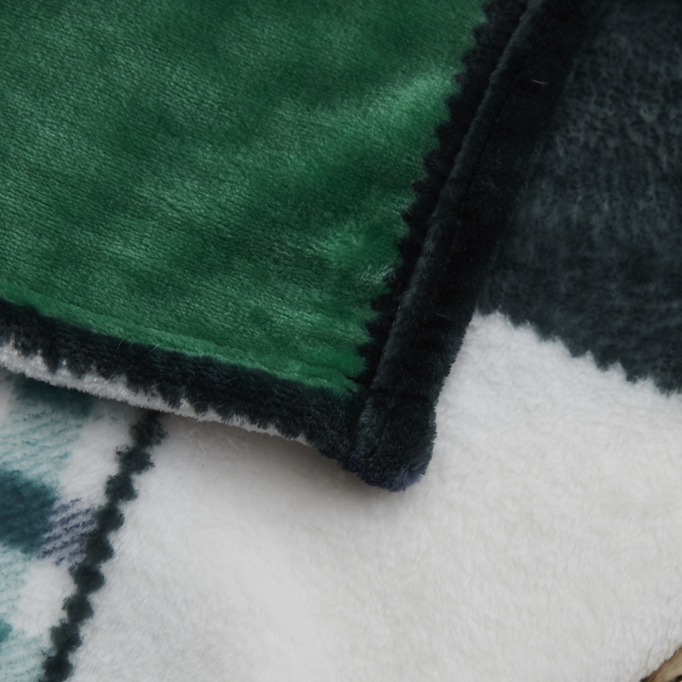 Tache Forest Green Plaid Flannel Throw Blanket 4023