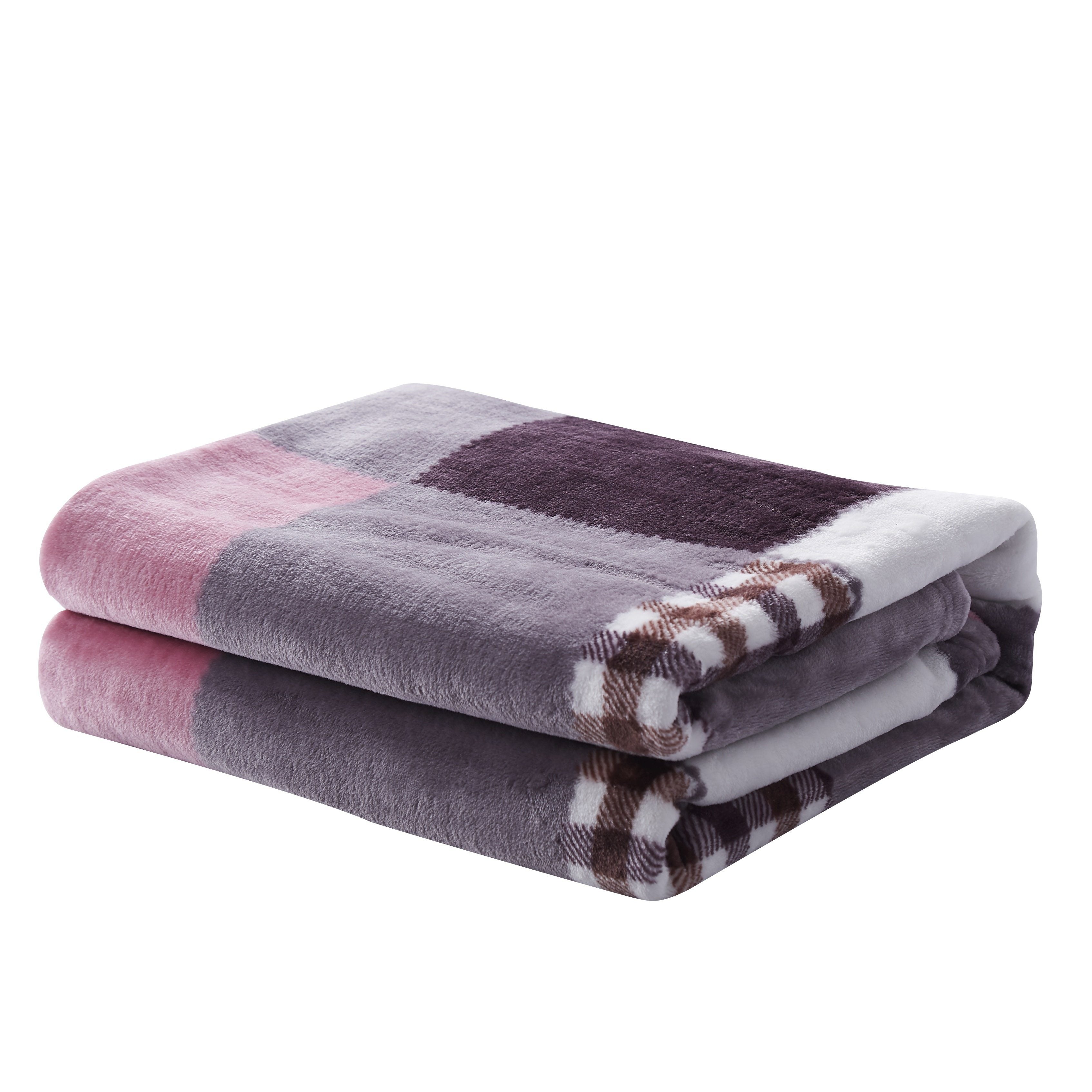 Purple plaid throw online blanket