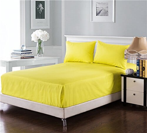 Tache Cotton Bright Lemon Neon Yellow Fitted Sheet (BS3PC-YY) - Tache Home Fashion