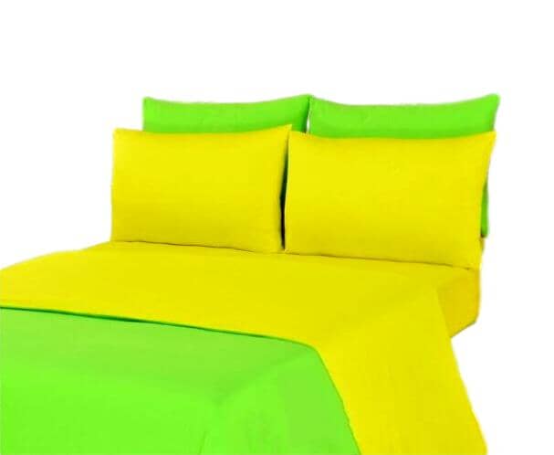 Tache 4-6 Piece Lemon Lime Yellow/Green Reversible  Duvet Cover Set (DC46PC-YG) - Tache Home Fashion