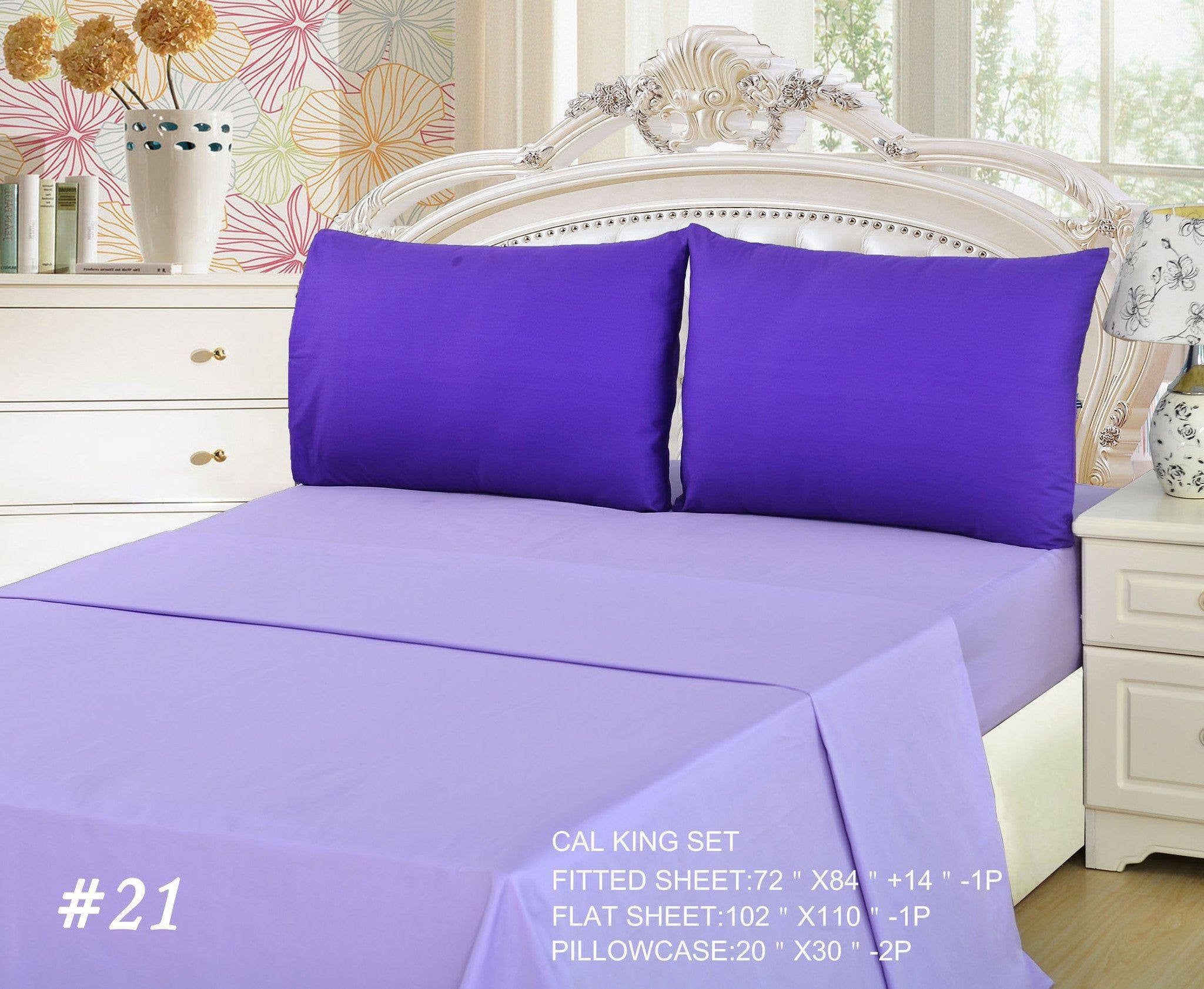 Tache Cotton Lavender Purple Bed Sheet Set (BS4PC-PP) - Tache Home Fashion