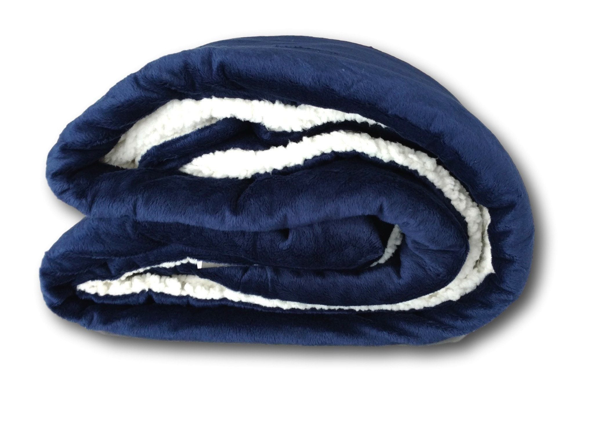 Tache Dark Navy Blue Sherpa Winter Night Micro Fleece Throw Blanket (S