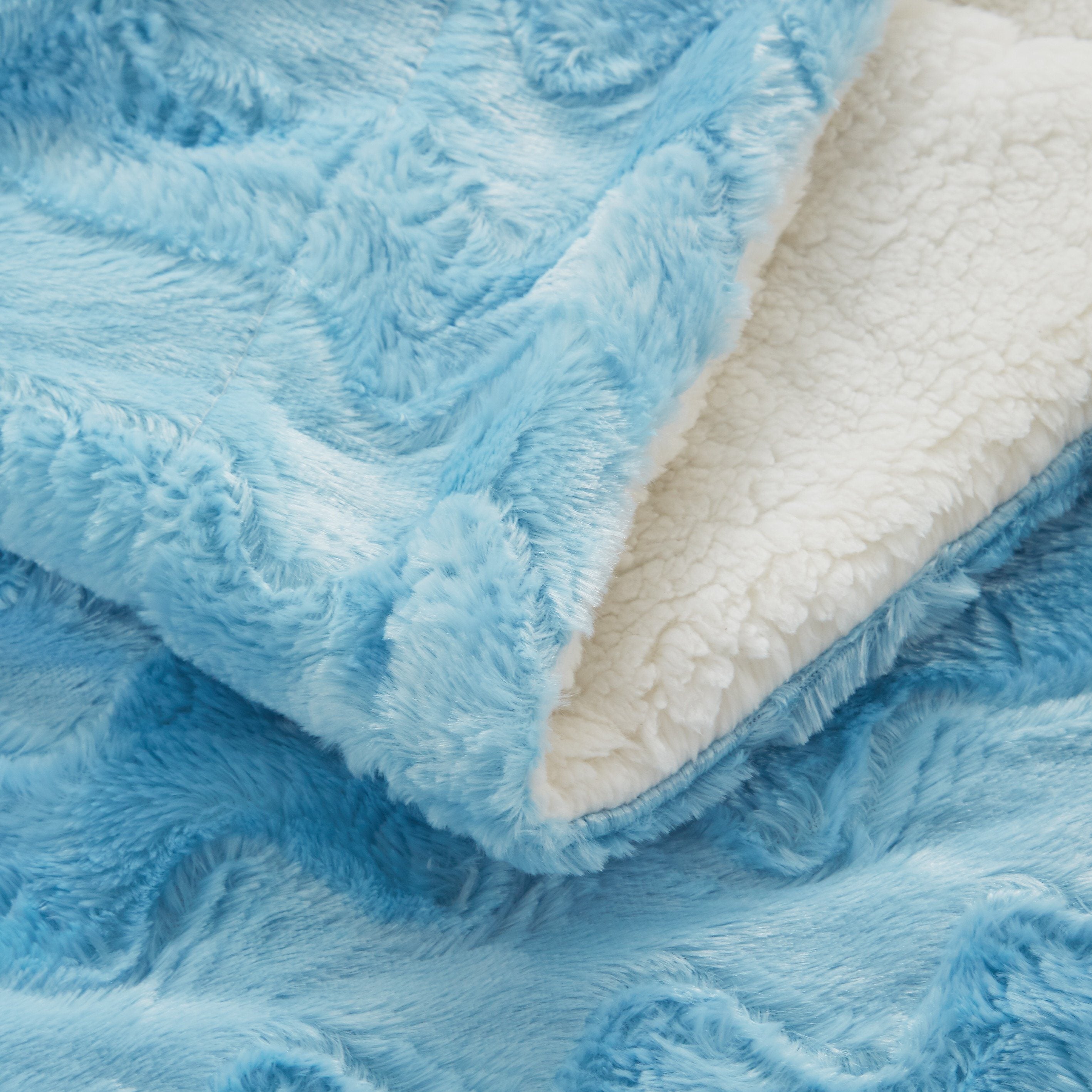 Tache Faux Fur Blue Sky Soft Throw Blanket 8