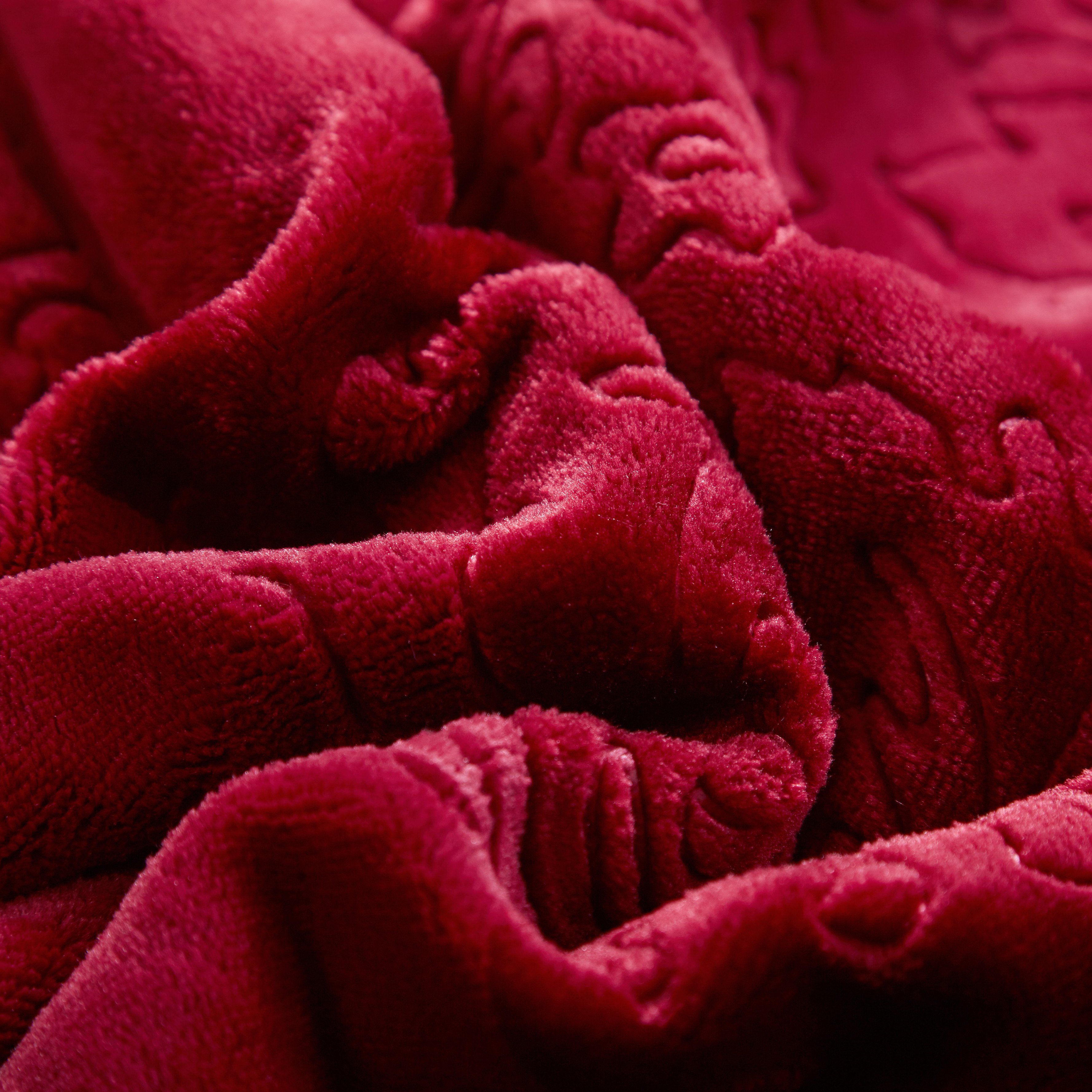 Red sherpa throw online blanket