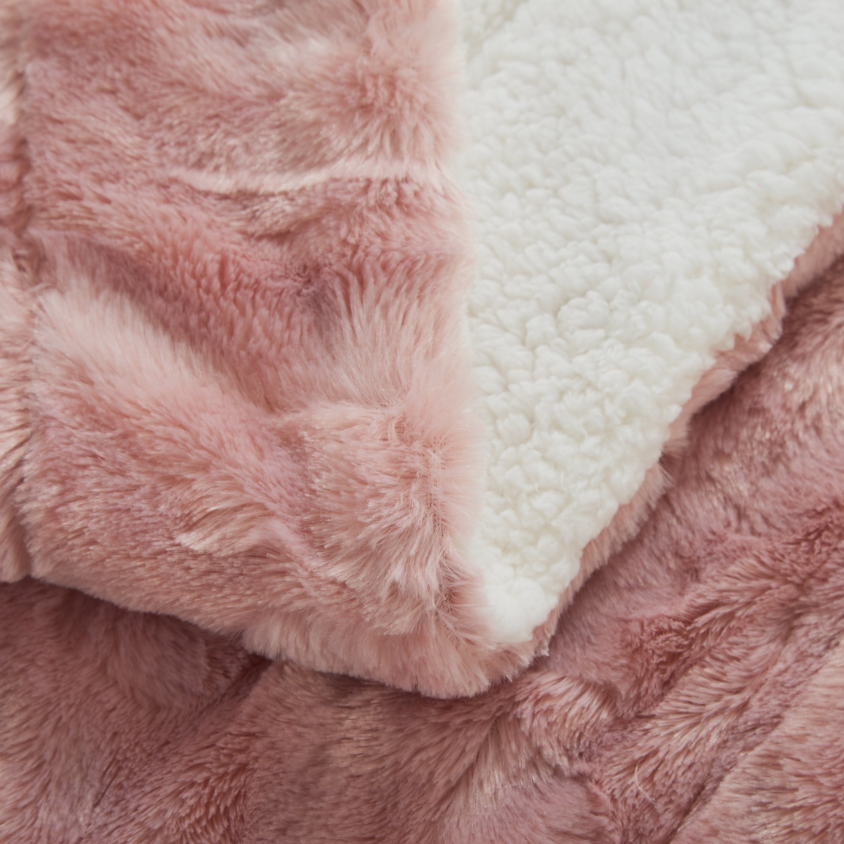 Tache Faux Fur Dusty Rose Gold Pink Throw Blanket 7