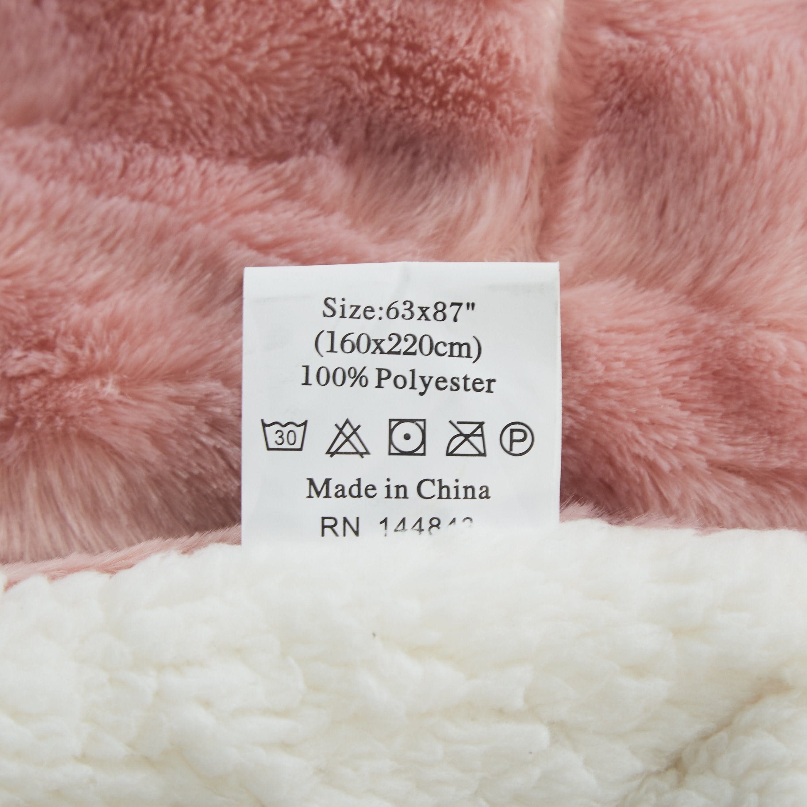 Dusky pink best sale faux fur throw