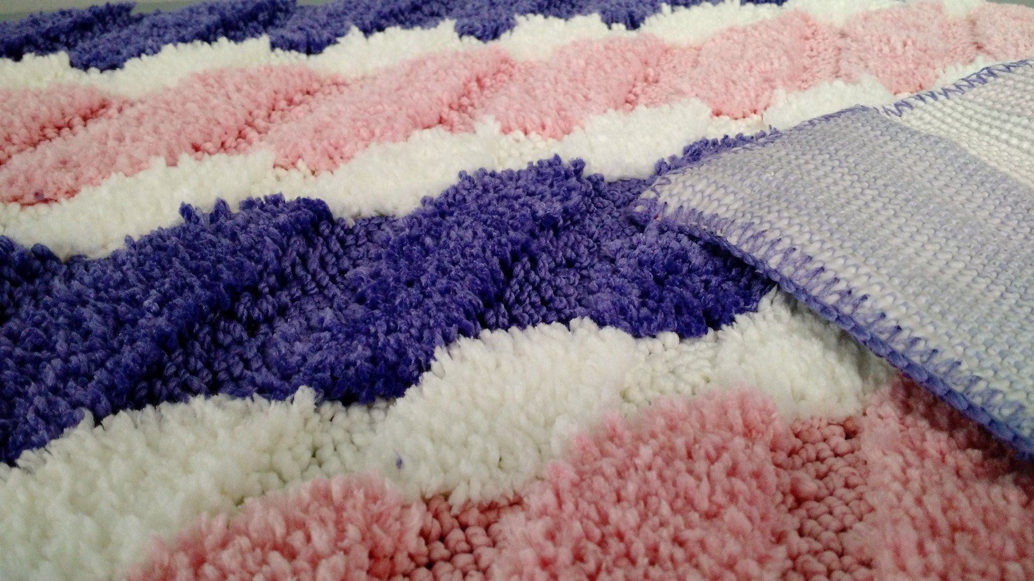 Tache Super Absorbent Purple and Pink Striped Microfiber Wild Flower F